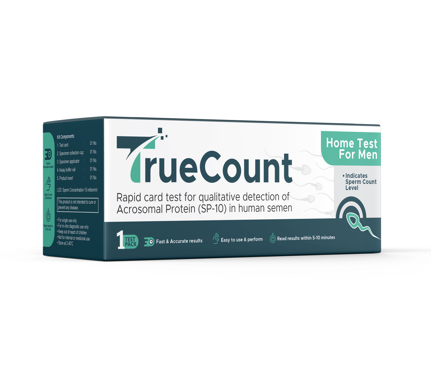 TrueCount - At home test for men - Helps find sperm count level (With free Fertility Specialist Consultation)